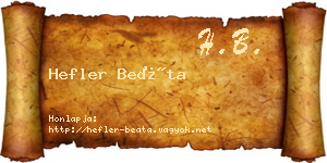 Hefler Beáta névjegykártya
