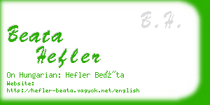 beata hefler business card